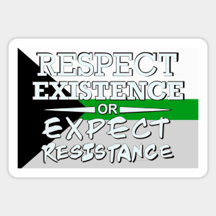 Respect Exsistence or Expect Resistance, Demiromantic Pride Flag Sticker